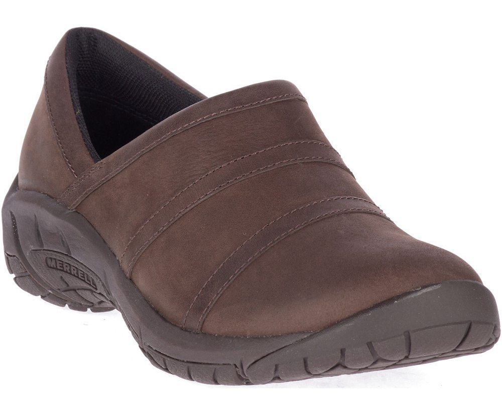 Merrell Slip Ons Damskie Brązowe - Encore Moc 4 Skórzane - 604783-WLJ